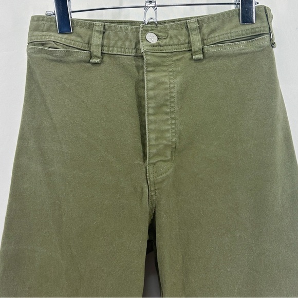 Veronica Beard Jeans Cynthia 12.5” Gaucho Olive Green Wide Leg High Rise Size 26 - Picture 4 of 7